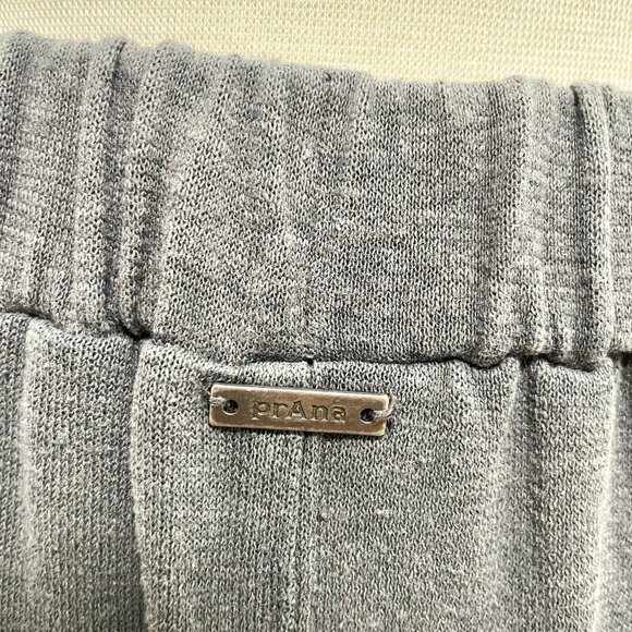 prAna Hemp Blend Faux Wrap High-Low Pull-On Skirt Pockets Gray size Medium - Picture 5 of 7